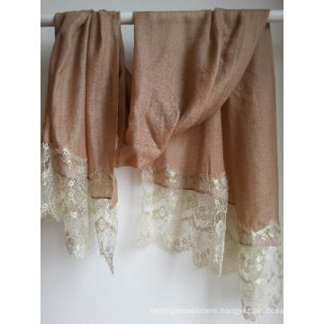 Cashmere Diamond Shawl Lace Trimed